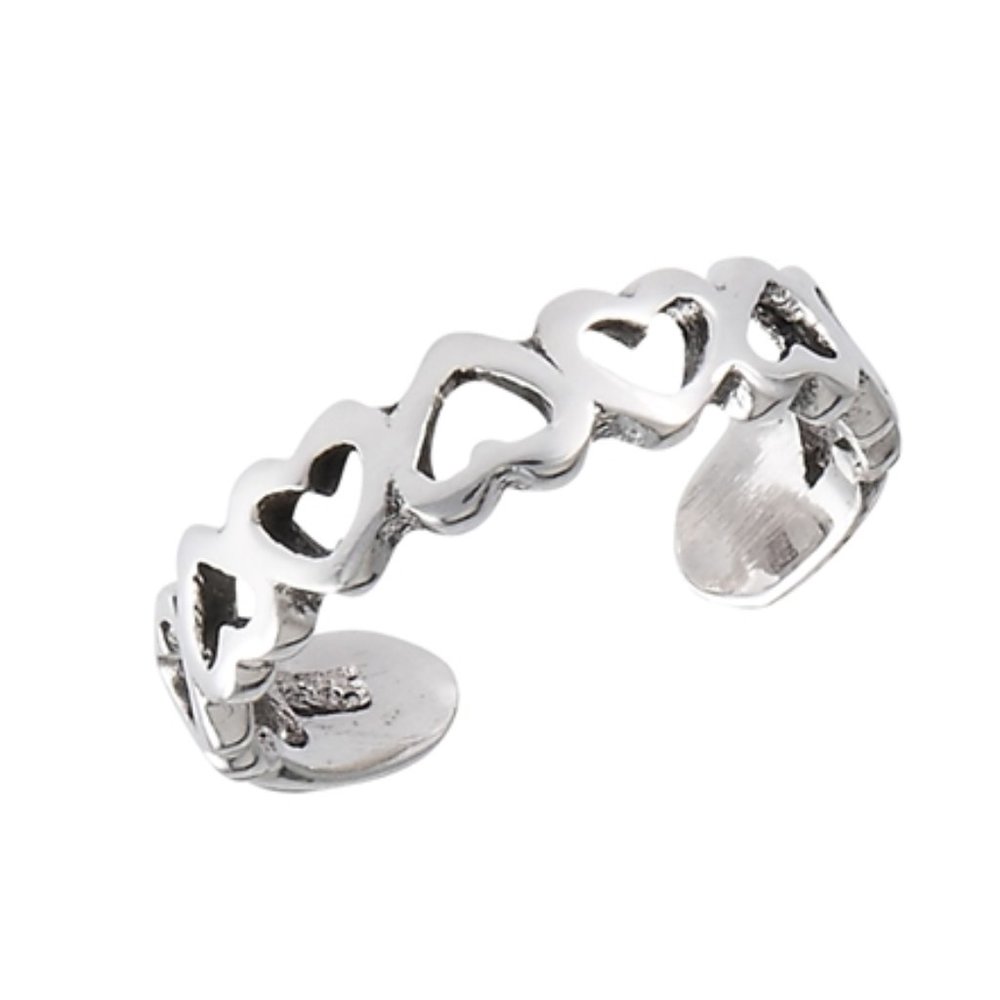 NWT- Sterling Silver (925) Inline Hearts Toe Ring